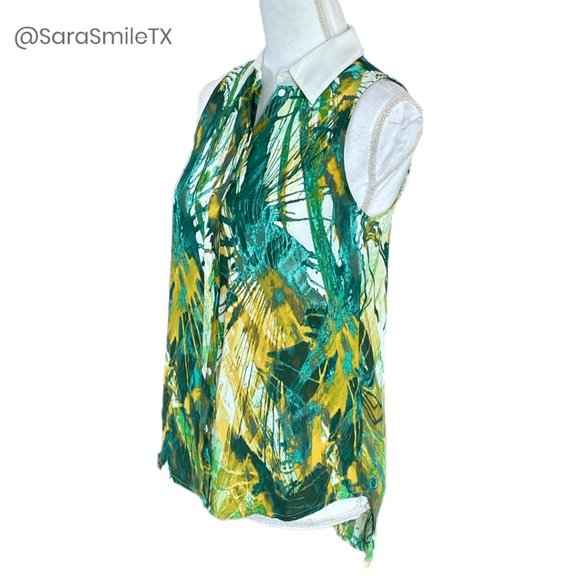MOSSIMO Abstract Print Sleeveless Button Down Top - Picture 3 of 11